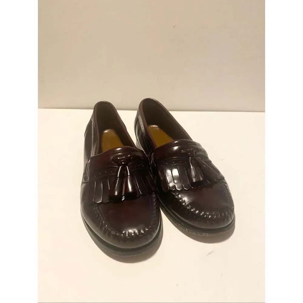 G.H. Bass Weejuns Tassel Loafer Leather Burgundy Mens 10D Preppy Classic